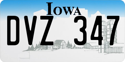 IA license plate DVZ347