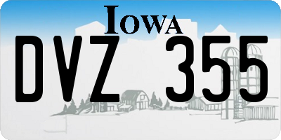 IA license plate DVZ355