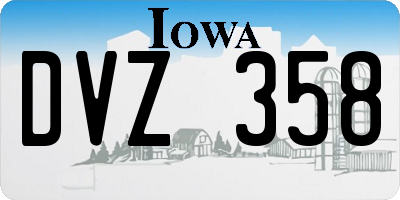 IA license plate DVZ358