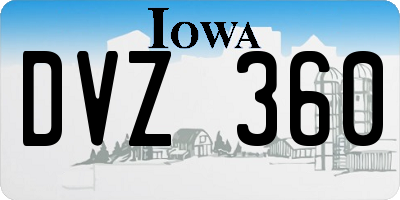 IA license plate DVZ360