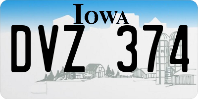 IA license plate DVZ374
