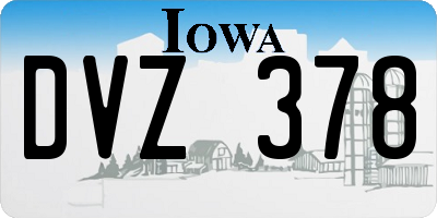 IA license plate DVZ378