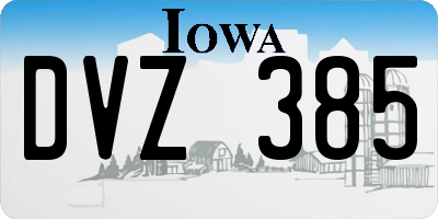 IA license plate DVZ385