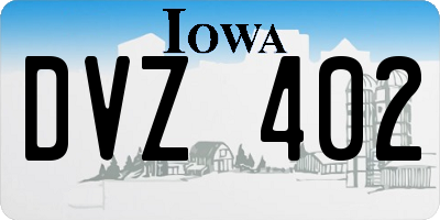 IA license plate DVZ402