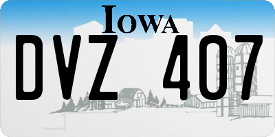 IA license plate DVZ407