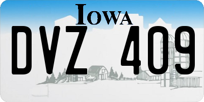 IA license plate DVZ409