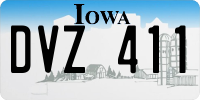 IA license plate DVZ411
