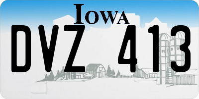 IA license plate DVZ413