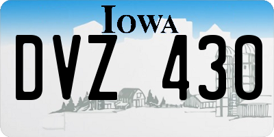 IA license plate DVZ430