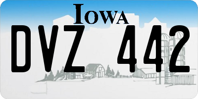 IA license plate DVZ442