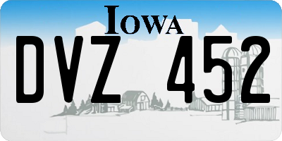 IA license plate DVZ452