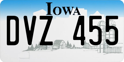 IA license plate DVZ455