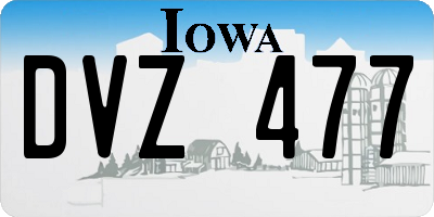 IA license plate DVZ477