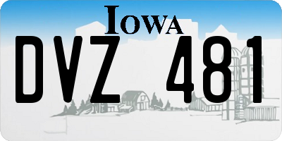IA license plate DVZ481
