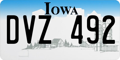 IA license plate DVZ492