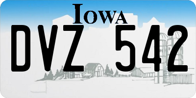 IA license plate DVZ542
