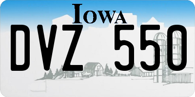 IA license plate DVZ550