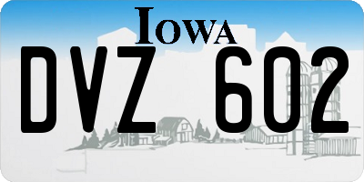 IA license plate DVZ602