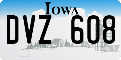 IA license plate DVZ608