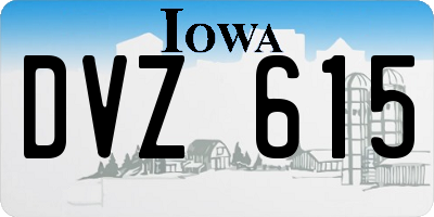 IA license plate DVZ615
