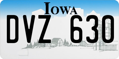 IA license plate DVZ630