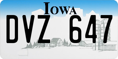 IA license plate DVZ647
