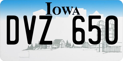 IA license plate DVZ650