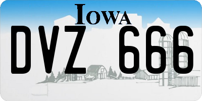 IA license plate DVZ666