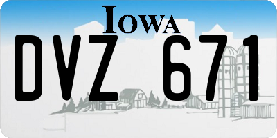 IA license plate DVZ671
