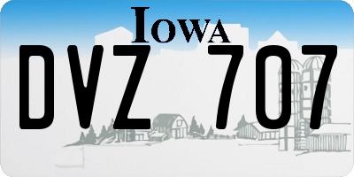 IA license plate DVZ707