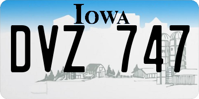 IA license plate DVZ747