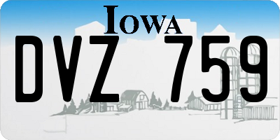 IA license plate DVZ759