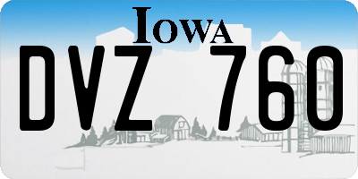 IA license plate DVZ760
