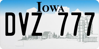 IA license plate DVZ777