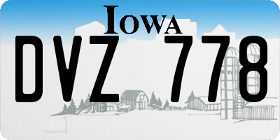 IA license plate DVZ778