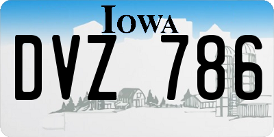 IA license plate DVZ786