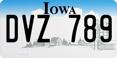 IA license plate DVZ789