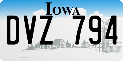 IA license plate DVZ794