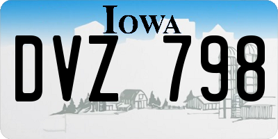 IA license plate DVZ798