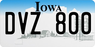 IA license plate DVZ800