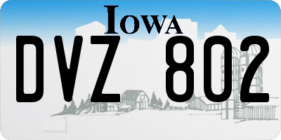 IA license plate DVZ802
