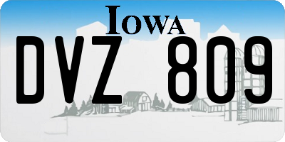 IA license plate DVZ809