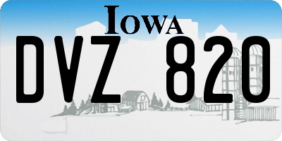IA license plate DVZ820