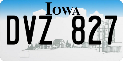 IA license plate DVZ827