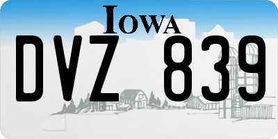 IA license plate DVZ839