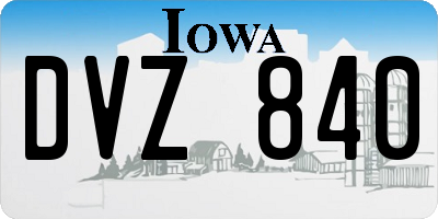 IA license plate DVZ840