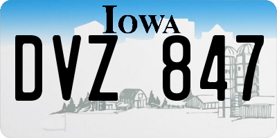 IA license plate DVZ847