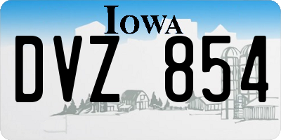 IA license plate DVZ854