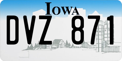 IA license plate DVZ871