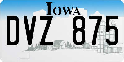 IA license plate DVZ875